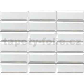 Obkladové panely 3D PVC rozmer 440 x 580 mm obklad biely so sivou škárou