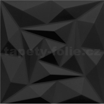Obkladové panely 3D PVC Quarz čierny rozmer 500 x 500 mm, hrúbka 1 mm,