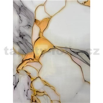 Samolepiaci panel na stenu na penovom podklade mramor sivo-zlatý rozmer 280 x 60 cm