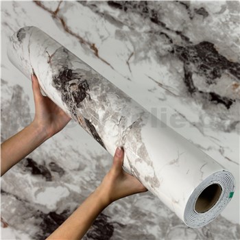 Samolepiaci panel na stenu na penovom podklade mramor sivo-čierny rozmer 280 x 60 cm