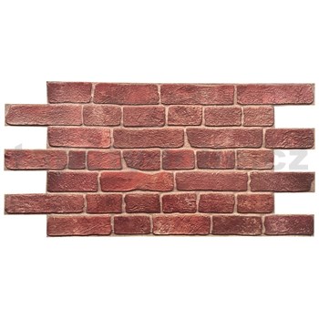 Obkladové panely 3D PVC tehla červená so sivou škárou rozmer 960 x 480 mm