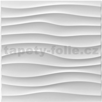 Obkladové panely 3D PVC WELLE biele rozmer 500 x 500 mm, hrúbka 1 mm,