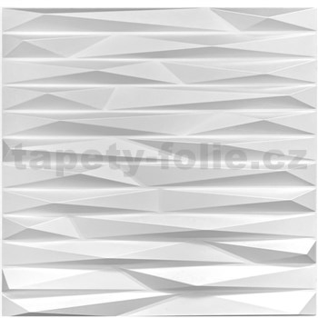 Obkladové panely 3D PVC RAMZES biely rozmer 500 x 500 mm, hrúbka 1 mm,