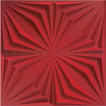 Obkladové panely 3D PVC BRILLANT červený rozmer 500 x 500 mm, hrúbka 1 mm,