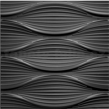 Obkladové panely 3D PVC DNA čierny rozmer 500 x 500 mm, hrúbka 1 mm,