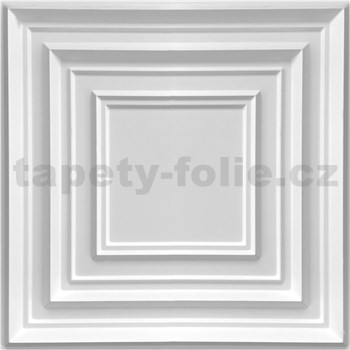 Obkladové panely 3D PVC ROMA biele rozmer 500 x 500 mm, hrúbka 1 mm,