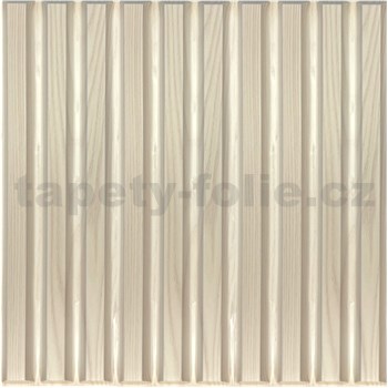 Obkladové panely 3D PVC SLATS drevo biele rozmer 500 x 500 mm, hrúbka 1 mm,