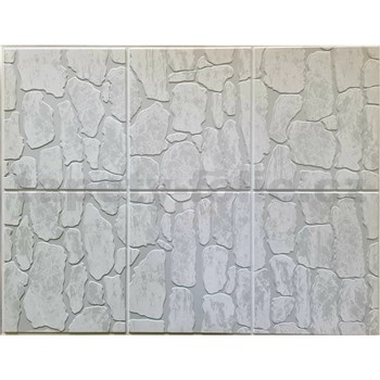 Obkladové panely 3D PVC rozmer 440 x 580 mm kamenný obklad svetlo sivý