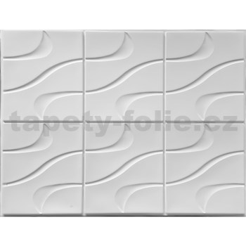 Obkladové panely 3D PVC rozmer 440 x 580 mm vlnovky biele