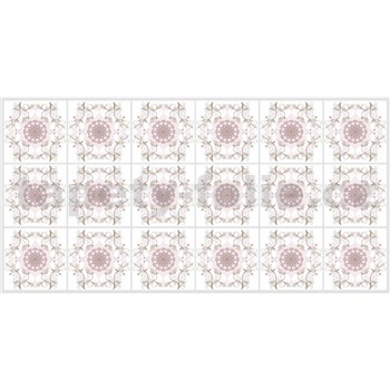 Obkladové panely 3D PVC rozmer 960 x 480 mm mozaika s ružovými ornamentami