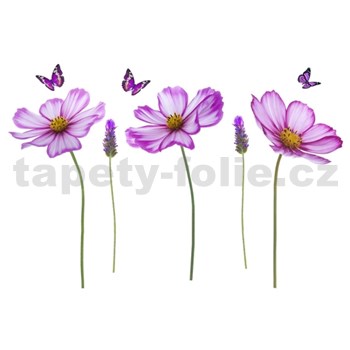 Samolepky na stenu kvety fialové 95 cm x 142 cm