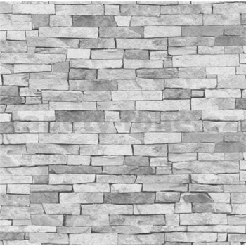 Tapety na stenu papierové - kamenný obklad svetlo šedý