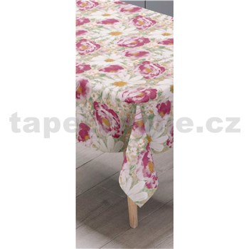 Obrusy návin 20 m x 140 cm margarétky a ruže