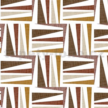 Obrusy návin 20 m x 140 cm geometrický vzor červeno-biely