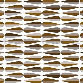 Obrusy návin 20 m x 140 cm retro geometrický vzor sivo-hnedý