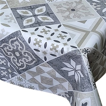 Obrusy návin ornamenty sivo-béžové 20 m x 140 cm