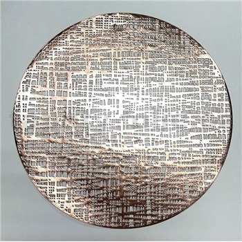 Vinylová dekoratívne prestieranie na stôl Metalic sieť ružovo-zlatá 38 cm