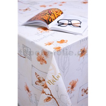 Obrus metráž Romantic oranžový - POSLEDNÉ METRY