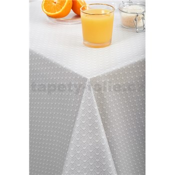 Obrusy návin 20 m x 140 cm pletený vzor sivý s textilnou štruktúrou