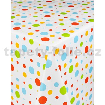 Obrus metráž farebné bodky - POSLEDNÉ METRY