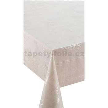 Obrus metráž kvetinový vzor krémový - POSLEDNÉ METRE