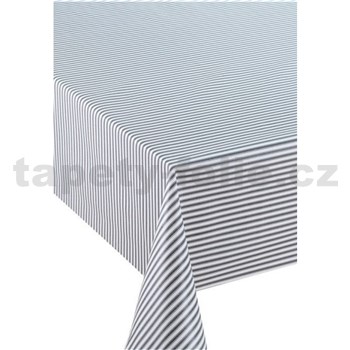 Obrusy návin 20 m x 140 cm pruhy sivo-biele