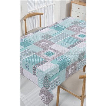 Obrusy návin 20 m x 140 cm patchwork zeleno-sivý