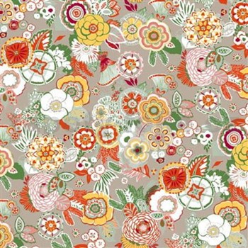 Obrusy návin 20 m x 140 cm retro kvetinová koláž