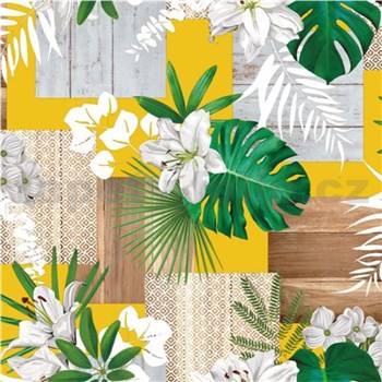 Obrusy návin 20 m x 140 cm ľalia s listami monstery