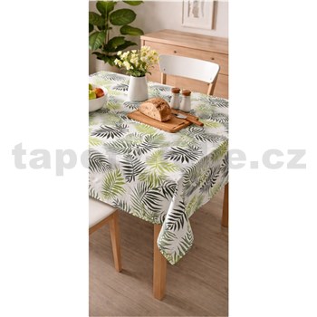 Obrusy návin palmové listy zeleno-černé 20 m x 140 cm