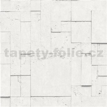 Vliesové tapety na stenu 3D panely bielo-sivé