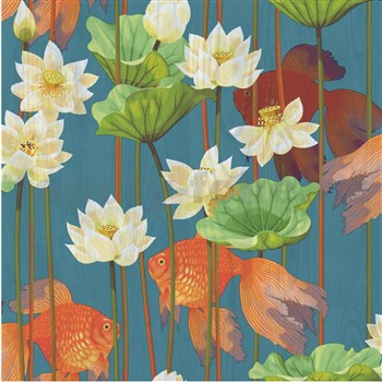 Vliesové tapety na stenu kvety s rybami