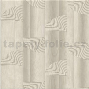 Vliesové tapety na stenu moderný geometrický vzor hnedo-sivý