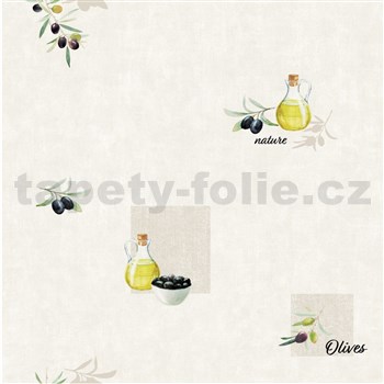 Vliesové tapety na stenu kuchynský motív - olivy