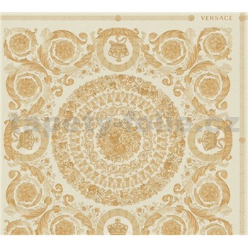 Luxusné vliesové  tapety na stenu Versace IV barokové ornamenty zlato-krémové