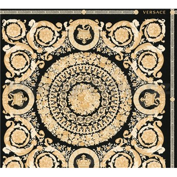 Luxusné vliesové  tapety na stenu Versace IV barokové ornamenty zlato-čierne