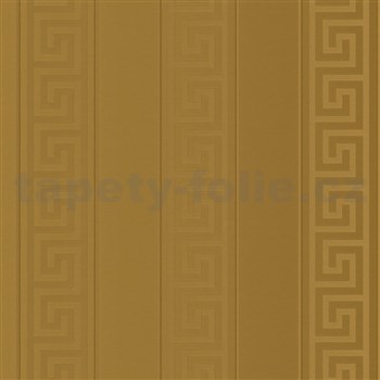 Luxusné vliesové tapety Versace III grécky kľúč zlatý s pruhmi-POSLEDNÉ KUSY