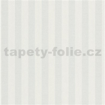 Vliesové tapety na stenu Versailles pruhy bielo-strieborné