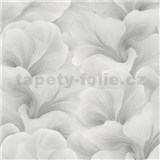 Vliesové tapety na stenu GMK Fashion for walls  5 florálny vzor metalicky bielo-strieborný