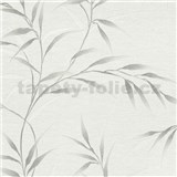 Vliesové tapety na stenu GMK Fashion for walls  5 lístky strieborné na bielom podklade