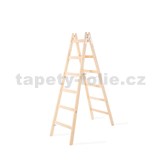 Štafle maliarske PREMIUM, 6 příček, drevený rebrík, 150kg