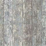 Vliesové tapety na stenu drevené dosky hnedo-modré - POSLEDNÉ KUSY