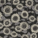 Vliesové tapety na stenu New Life slnečnice na čiernom podklade- POSLEDNÉ KUSY