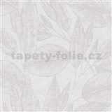 Vliesové tapety na stenu IMPOL Attractive listy hnedé na svetlo hnedom podklade