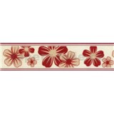 Samolepiace bordúry kvety červeno-hnedé 5 m x 5 cm - POSLEDNÝ KUS