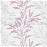 Vliesové tapety na stenu ružovo-sivé popínavé vetvičky - POSLEDNÉ KUSY