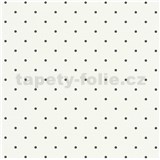Vliesové tapety na stenu Freestyle bodky čierne na bielom podklade
