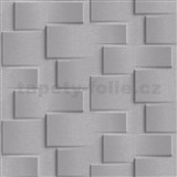 Vliesové tapety na stenu Exposure 3D metalický obklad tmavo sivý - POSLEDNÉ KUSY