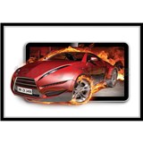Vliesové fototapety červené auto v ohni rozmer 152,5 cm x 104 cm