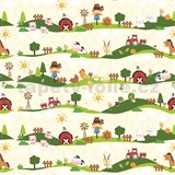 ZVYŠKOVÁ METRÁŽ - samolepiace fólie FARM detská farma- 45 cm